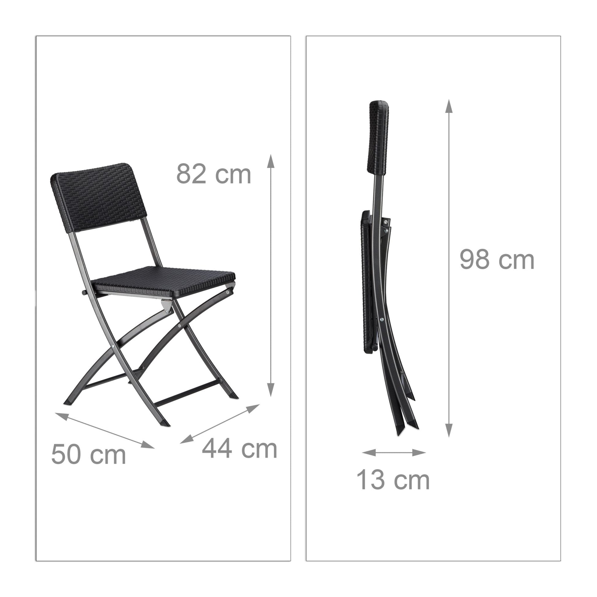 Gartenmöbel Set BASTIAN 3-teilig Schwarz von Relaxdays