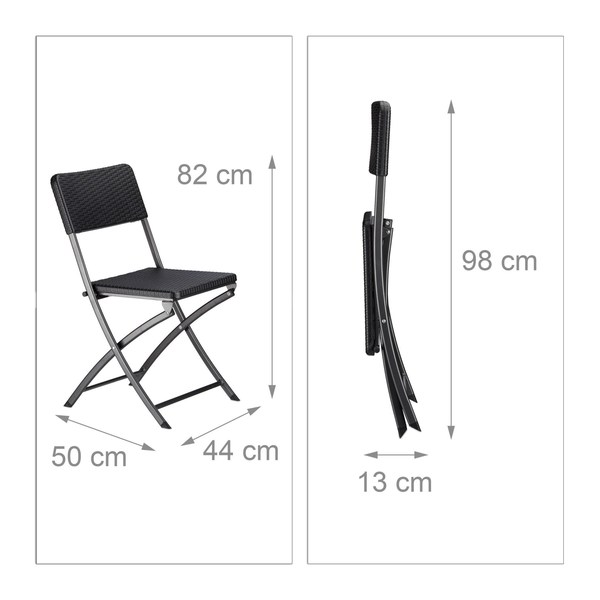 Gartenmöbel Set BASTIAN 3-teilig Schwarz von Relaxdays