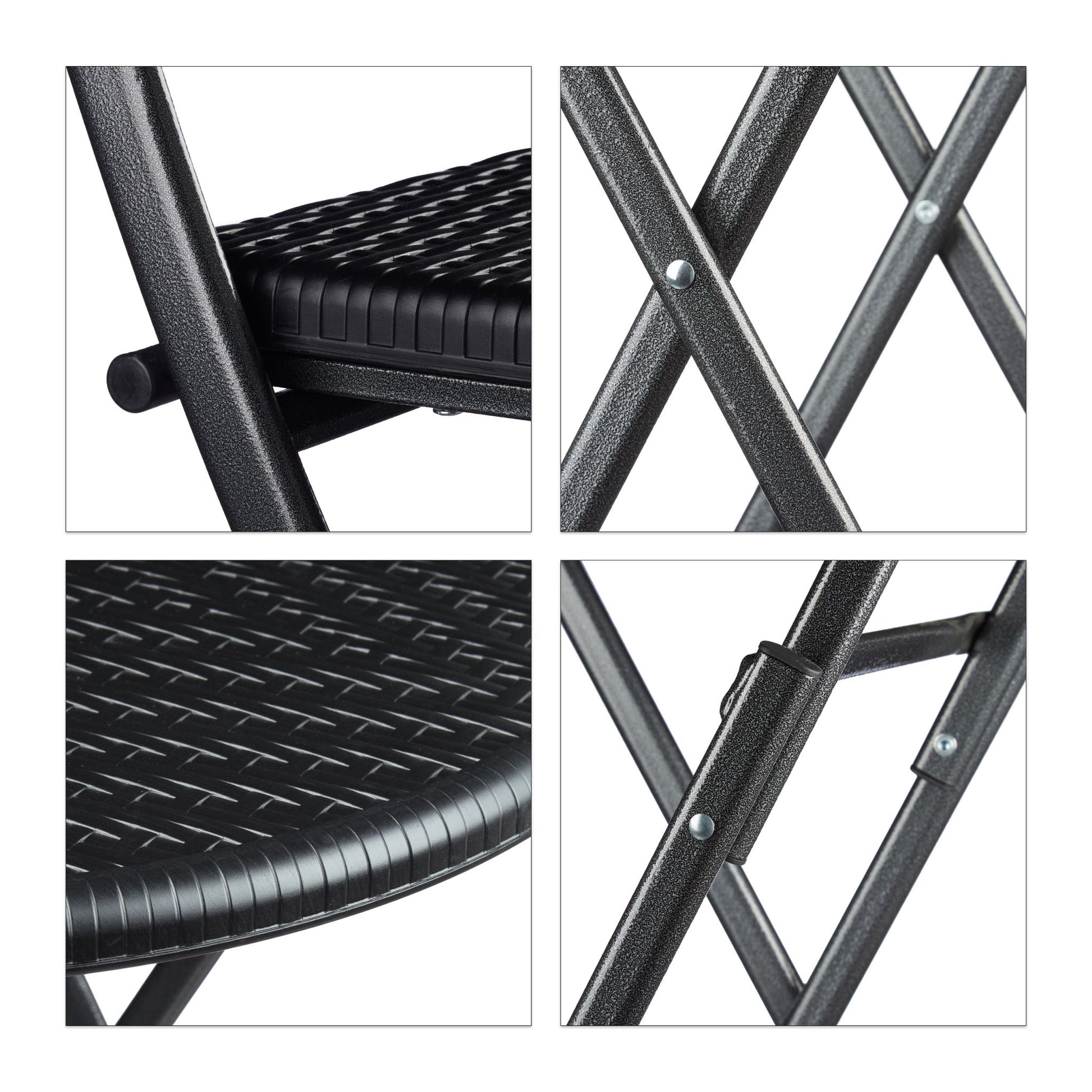 Gartenmöbel Set BASTIAN 3-teilig Schwarz von Relaxdays