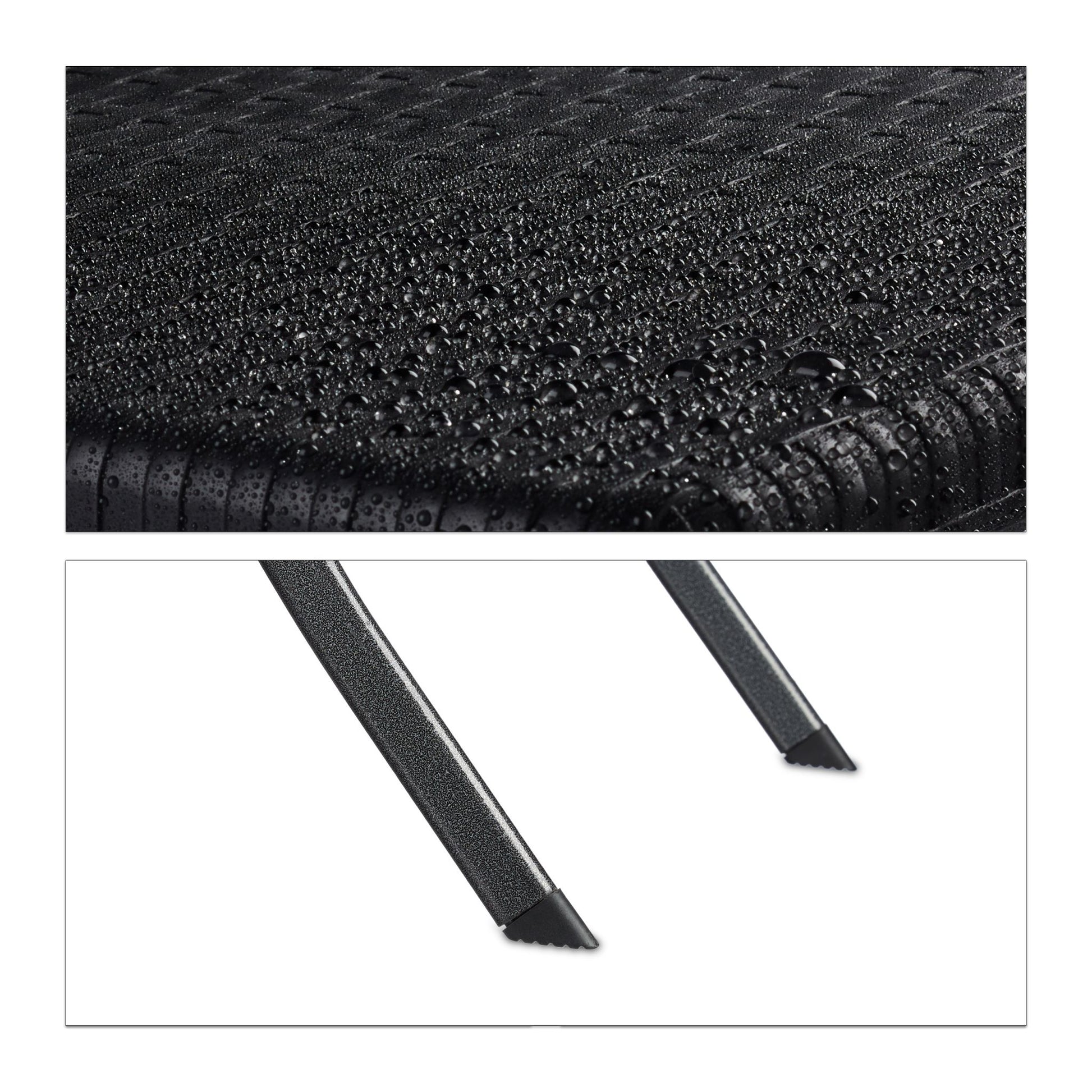 Gartenmöbel Set BASTIAN 3-teilig Schwarz von Relaxdays