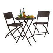Gartenmöbel Set BASTIAN 3-teilig Dunkelbraun von Relaxdays