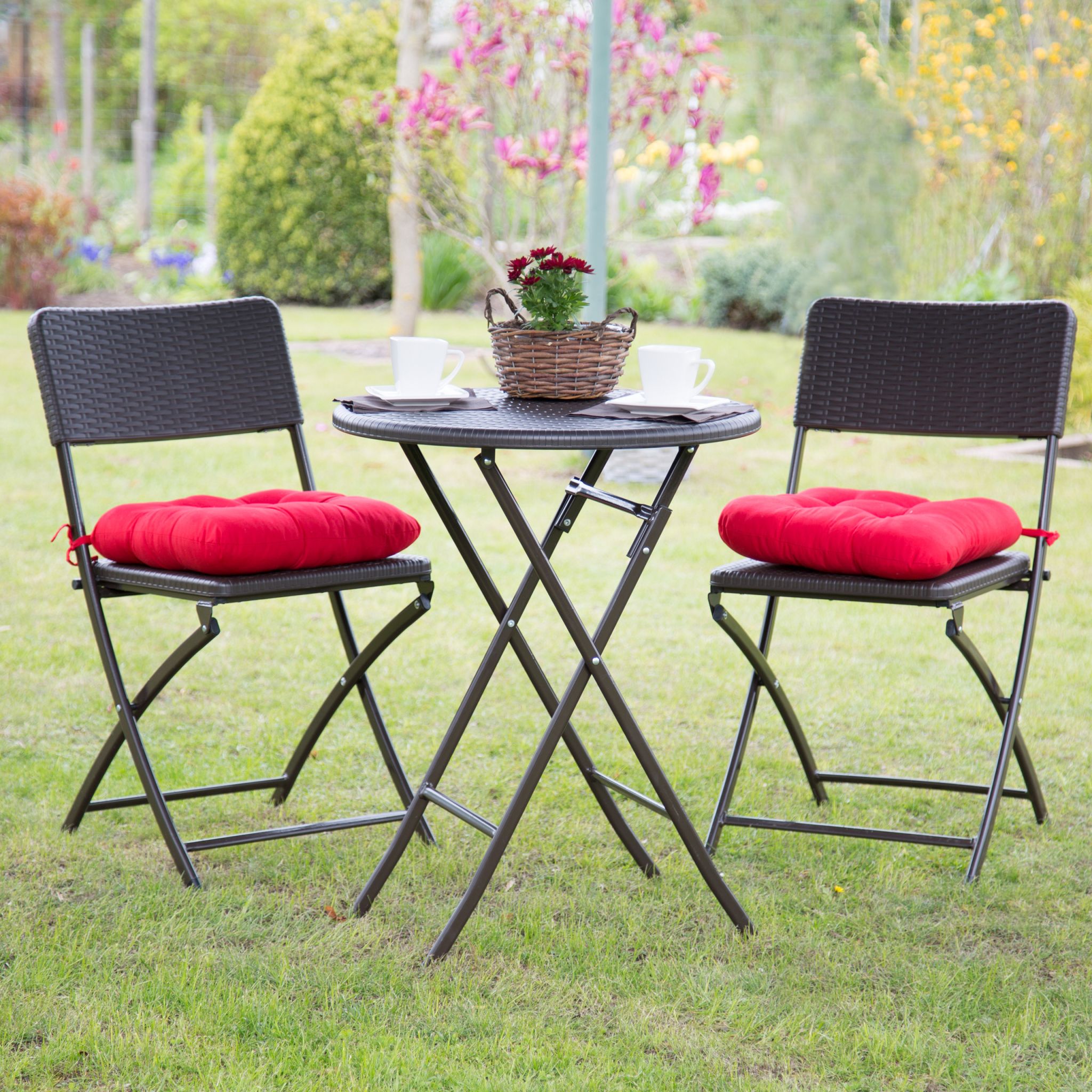 Gartenmöbel Set BASTIAN 3-teilig Dunkelbraun von Relaxdays