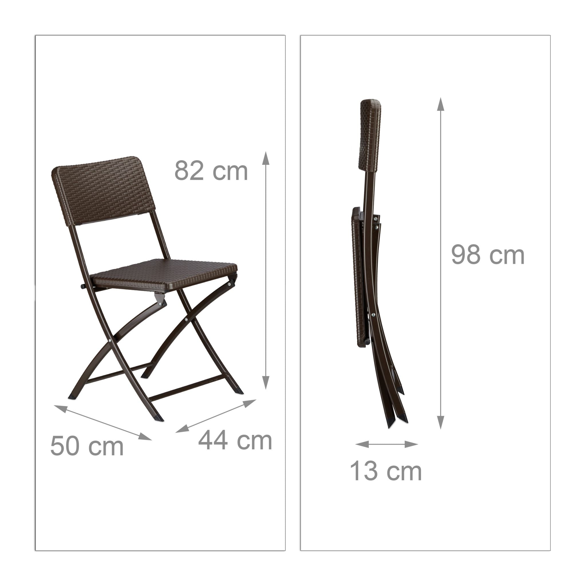 Gartenmöbel Set BASTIAN 3-teilig Dunkelbraun von Relaxdays