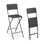 Barhocker Rattan 2er-Set Grau von Relaxdays
