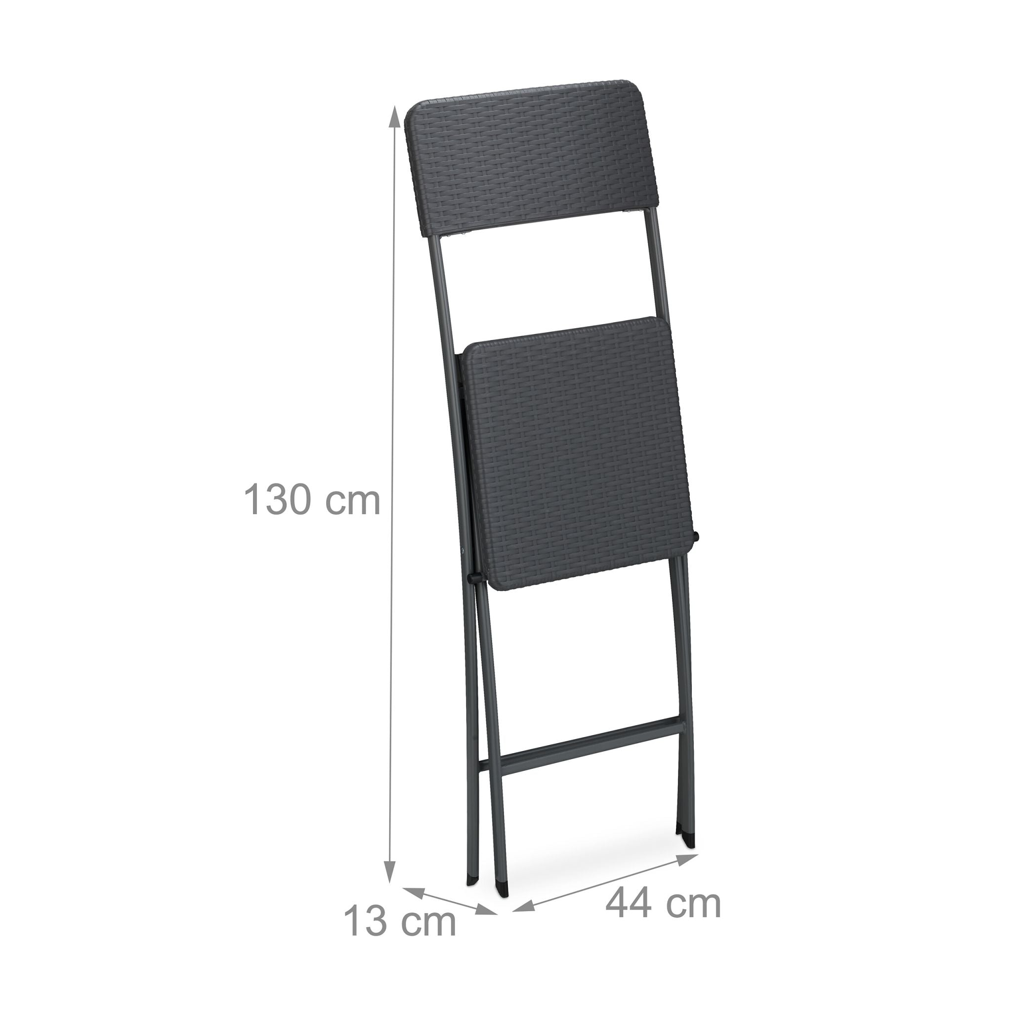 Barhocker Rattan 2er-Set Grau von Relaxdays