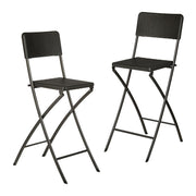 Barhocker Rattan 2er-Set Schwarz von Relaxdays