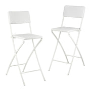 Barhocker Rattan 2er-Set Weiss von Relaxdays