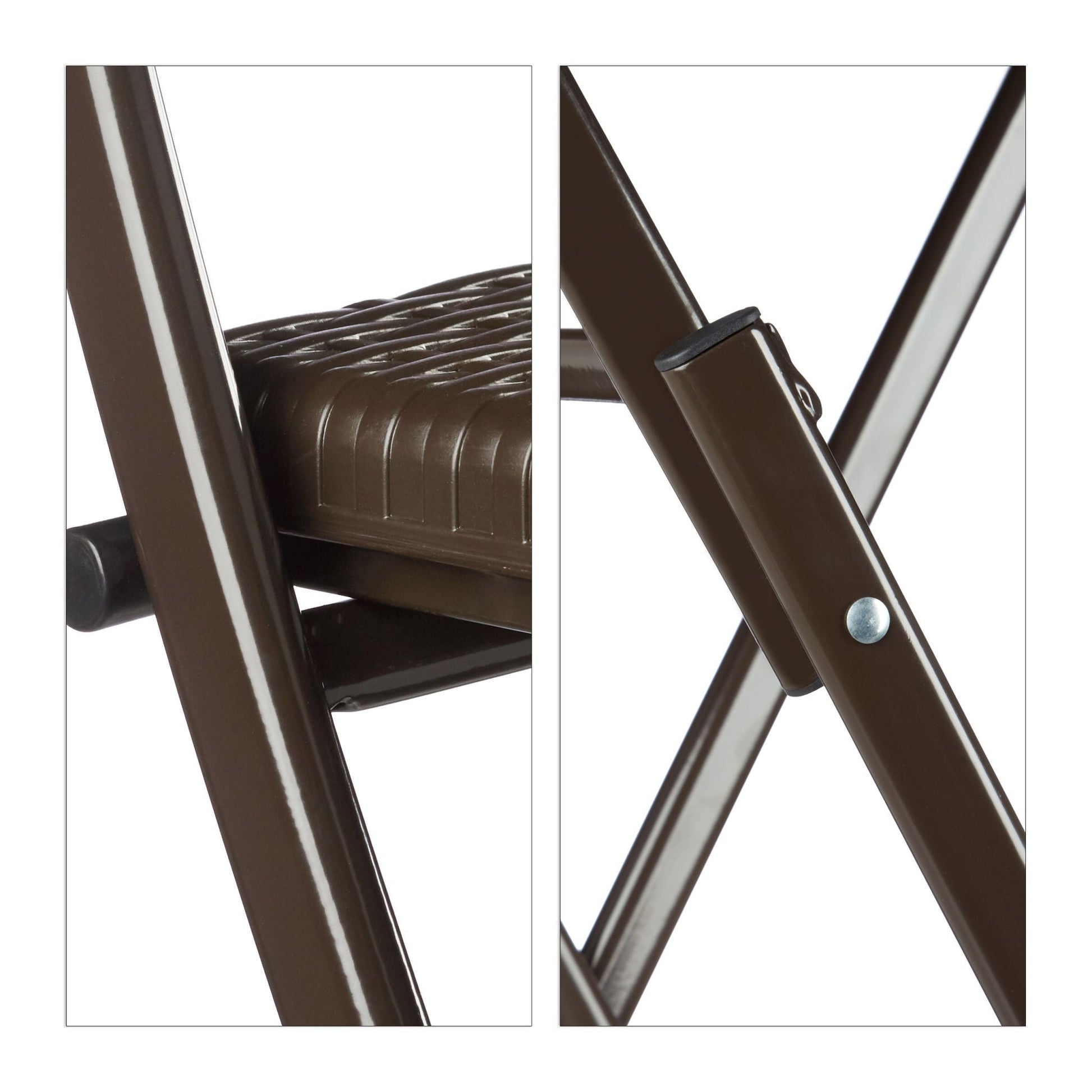 Barhocker Rattan 2er-Set Dunkelbraun von Relaxdays
