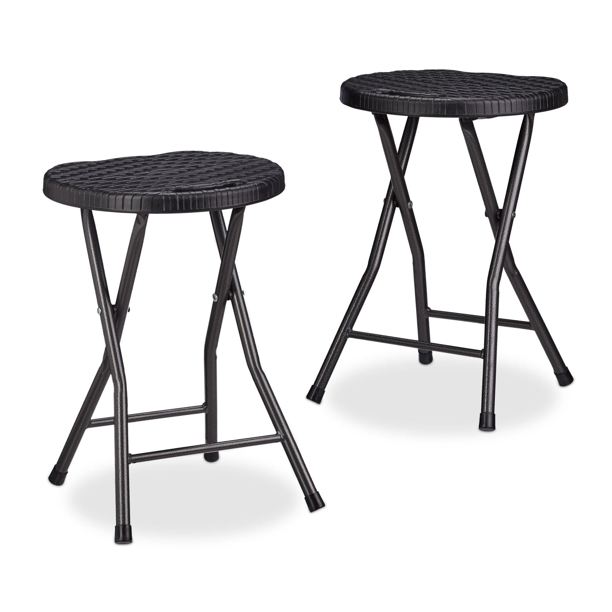 Klapphocker BASTIAN Schwarz von Relaxdays