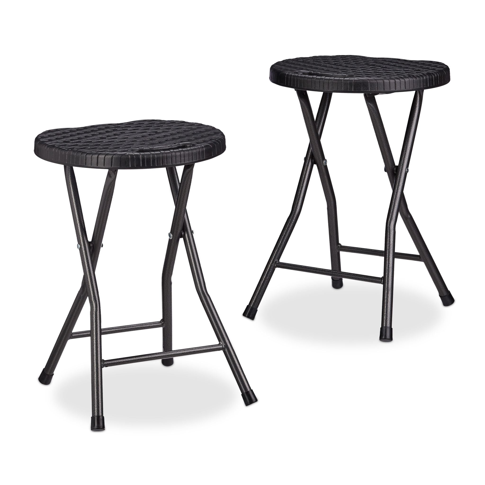 Klapphocker BASTIAN Schwarz von Relaxdays