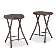 Klapphocker BASTIAN Dunkelbraun von Relaxdays