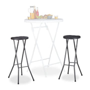 Barhocker klappbar BASTIAN Schwarz von Relaxdays