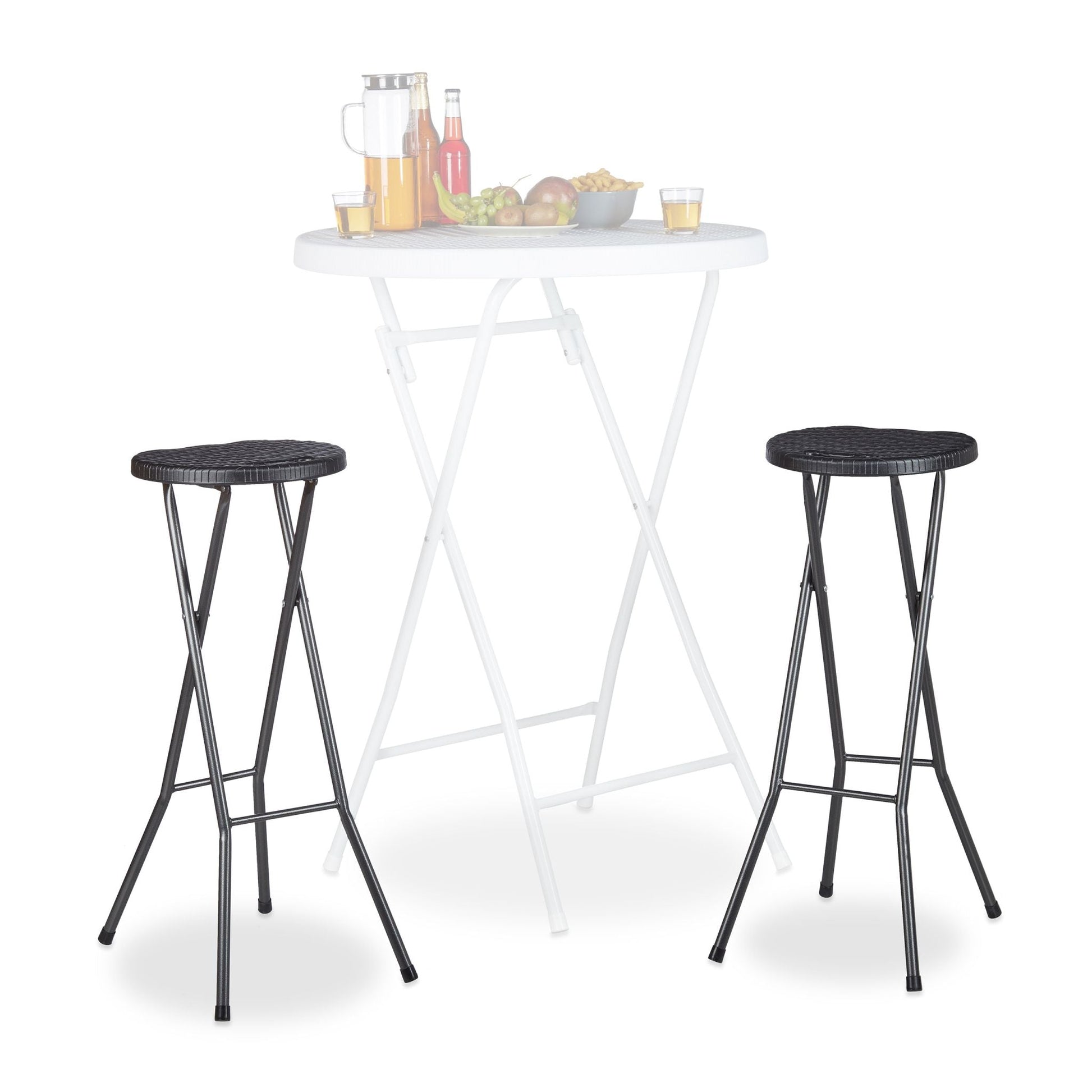 Barhocker klappbar BASTIAN Schwarz von Relaxdays