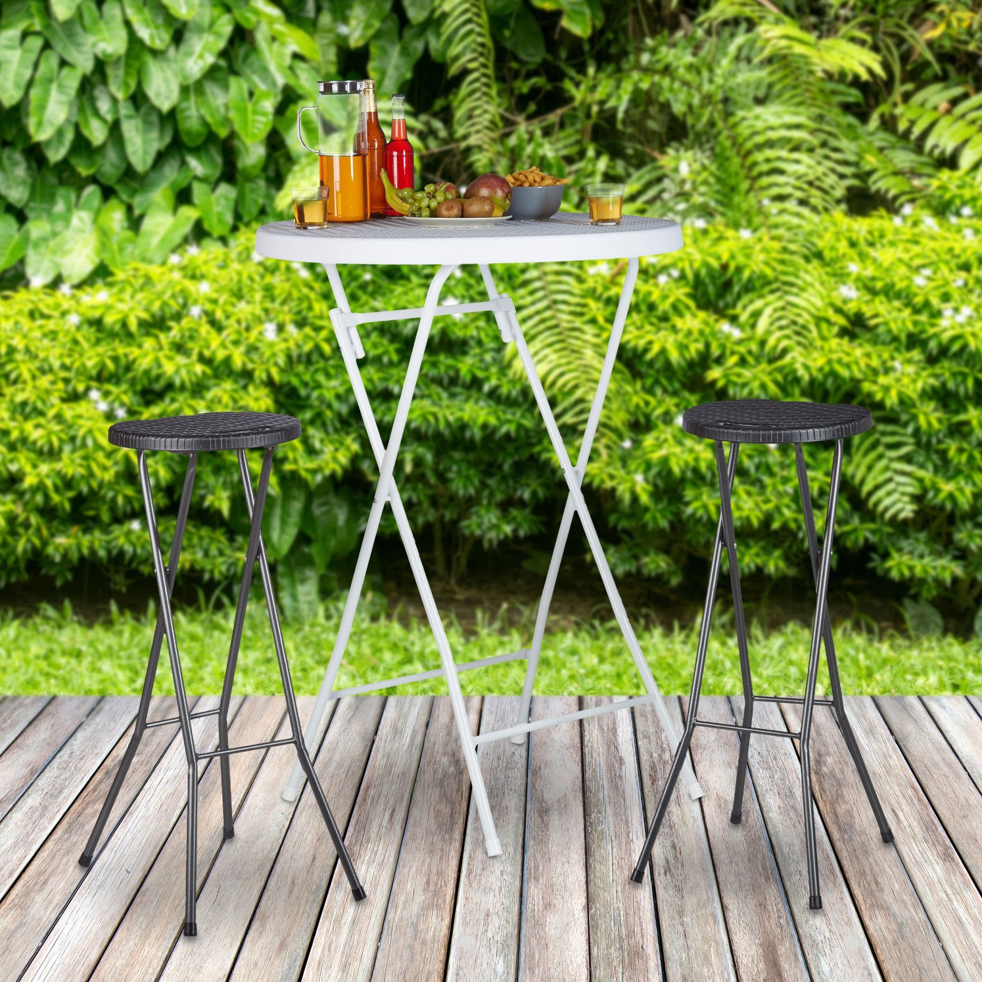 Barhocker klappbar BASTIAN Schwarz von Relaxdays