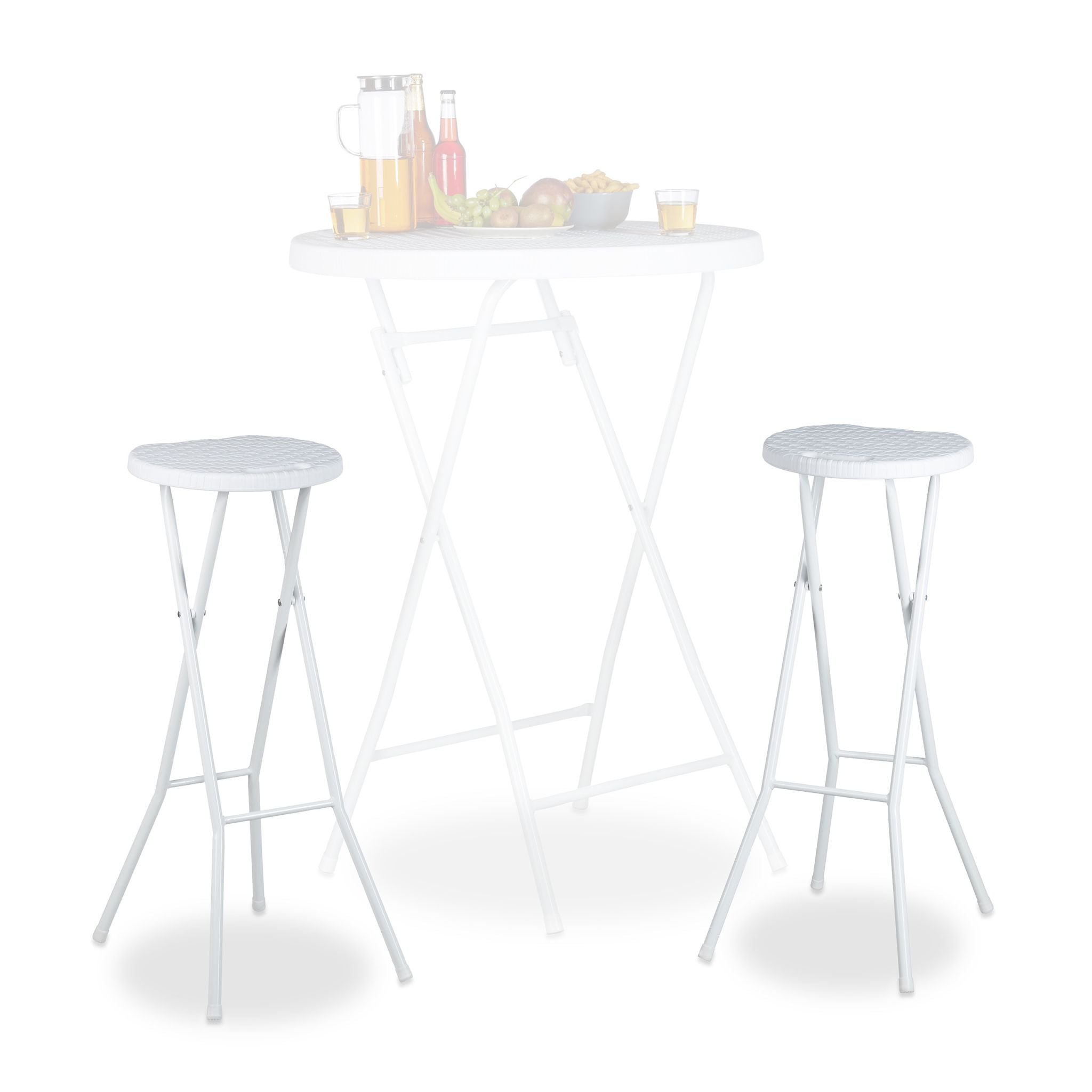 Barhocker klappbar BASTIAN Weiss von Relaxdays