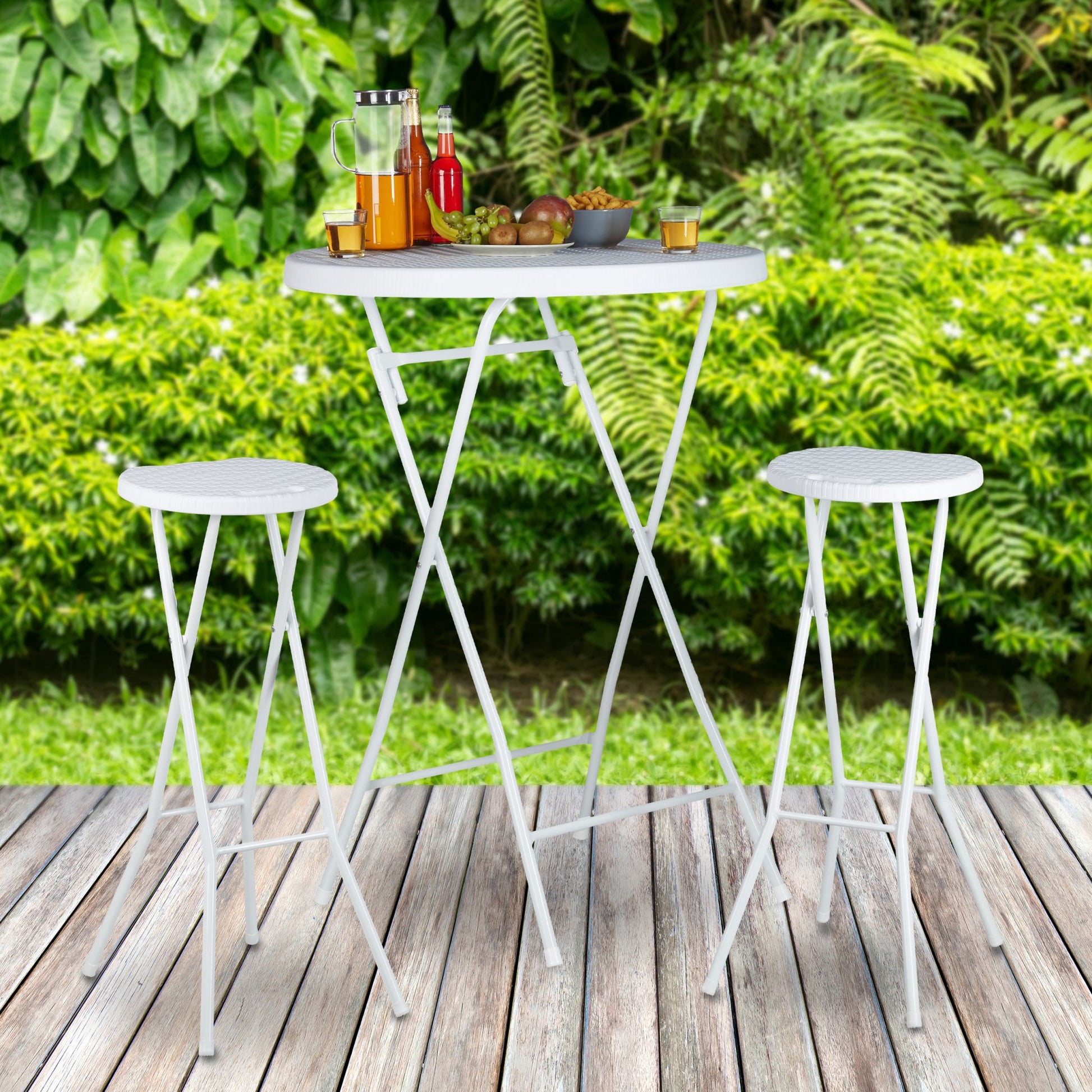 Barhocker klappbar BASTIAN Weiss von Relaxdays