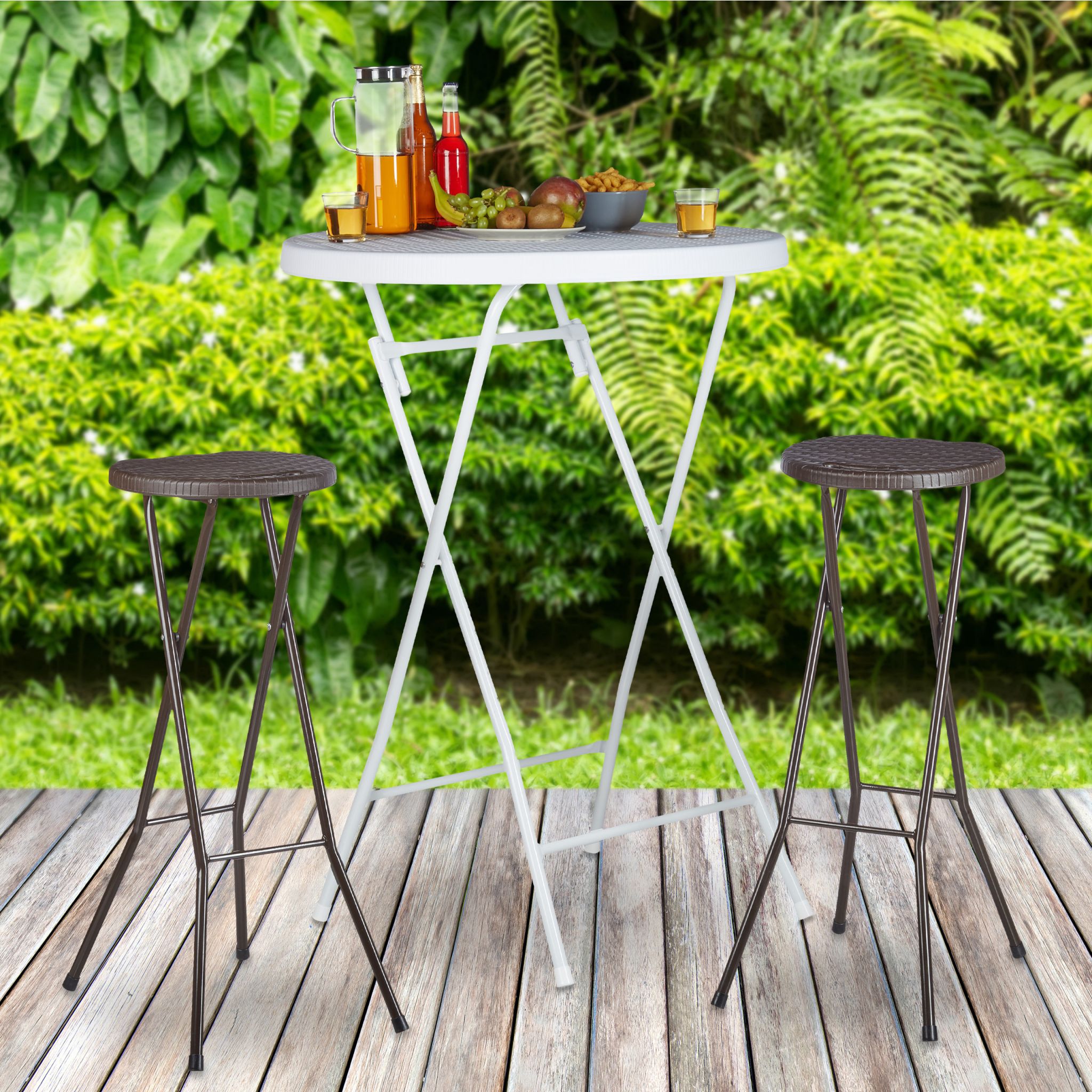 Barhocker klappbar BASTIAN Dunkelbraun von Relaxdays