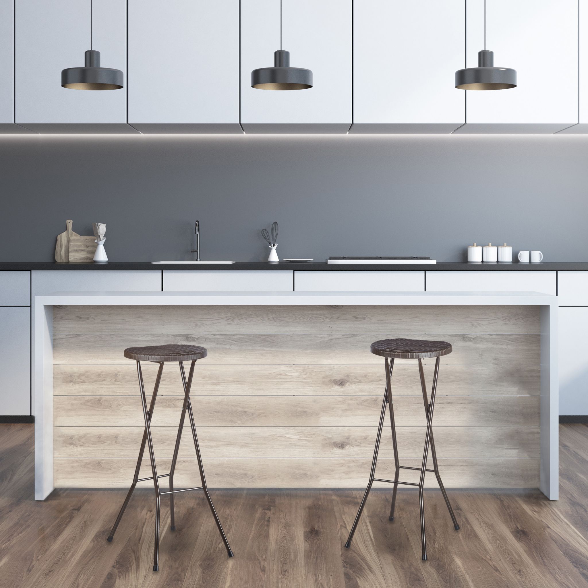 Barhocker klappbar BASTIAN Dunkelbraun von Relaxdays