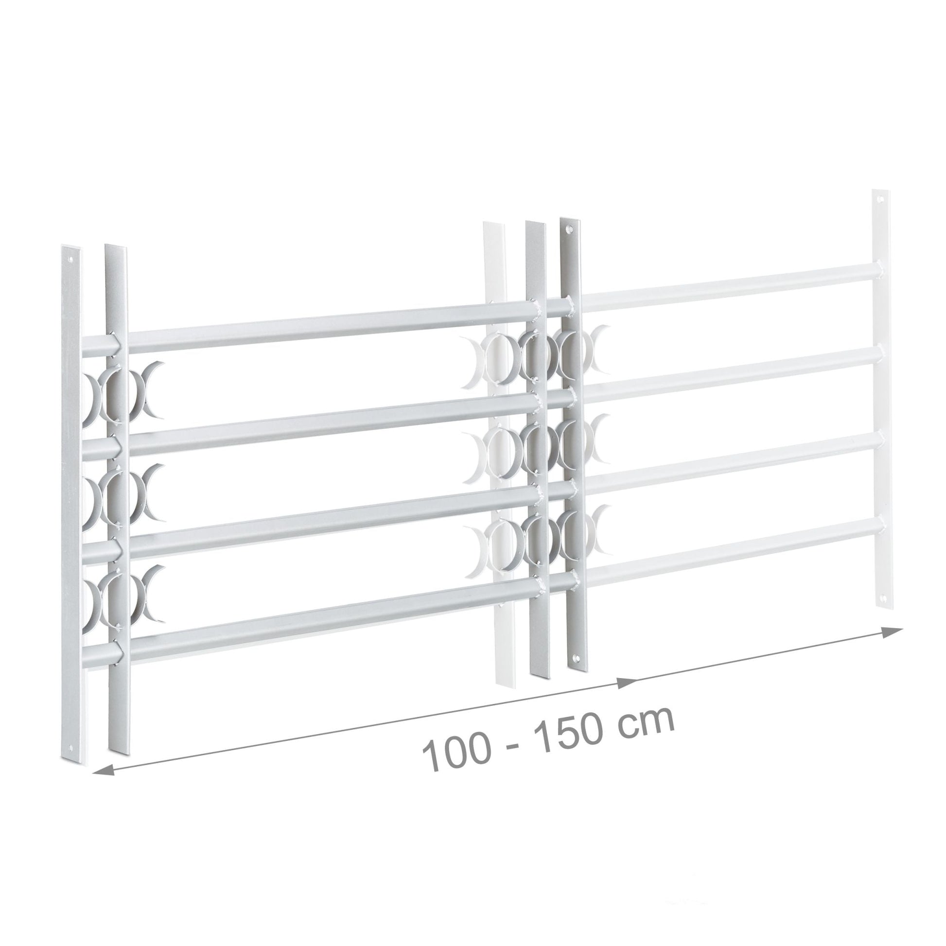 Fenstergitter Einbruchschutz ziehbar Grau von Relaxdays