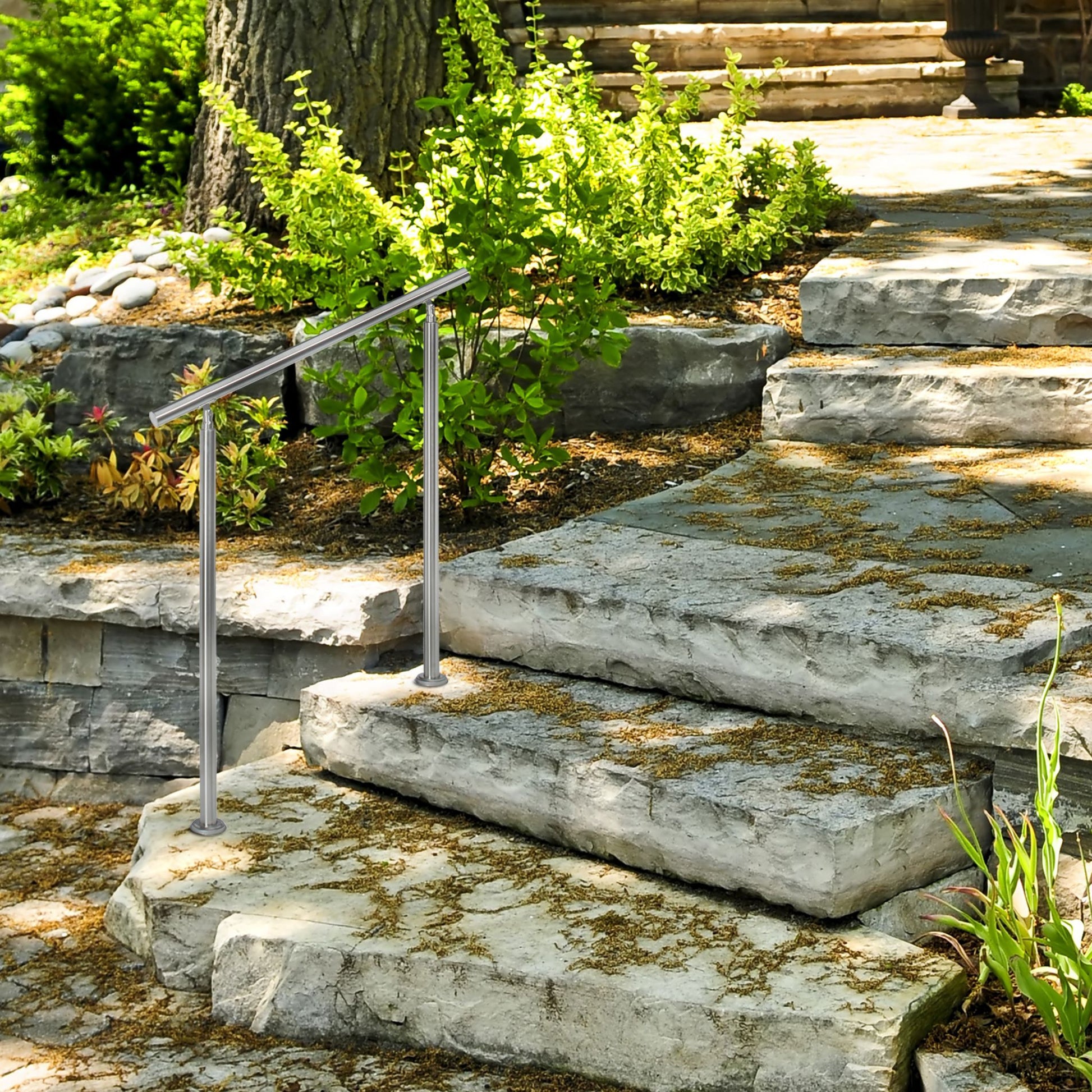 Treppengeländer Edelstahl Silber von Relaxdays
