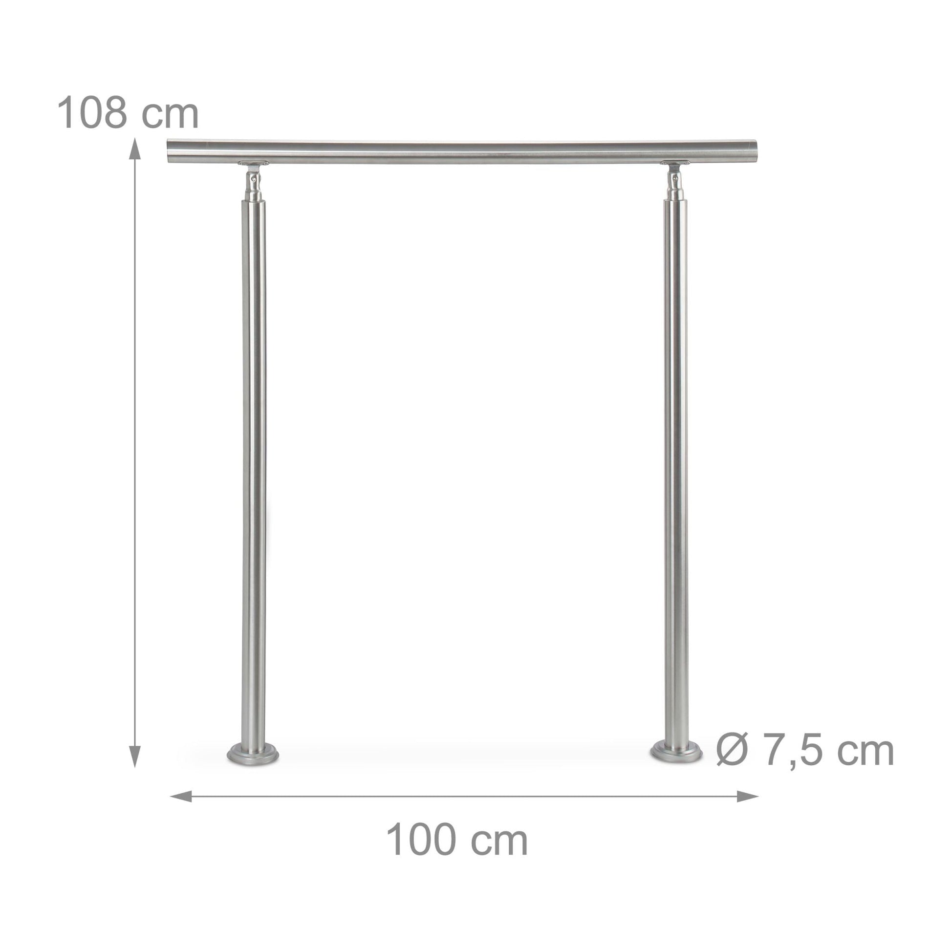 Treppengeländer Edelstahl Silber von Relaxdays