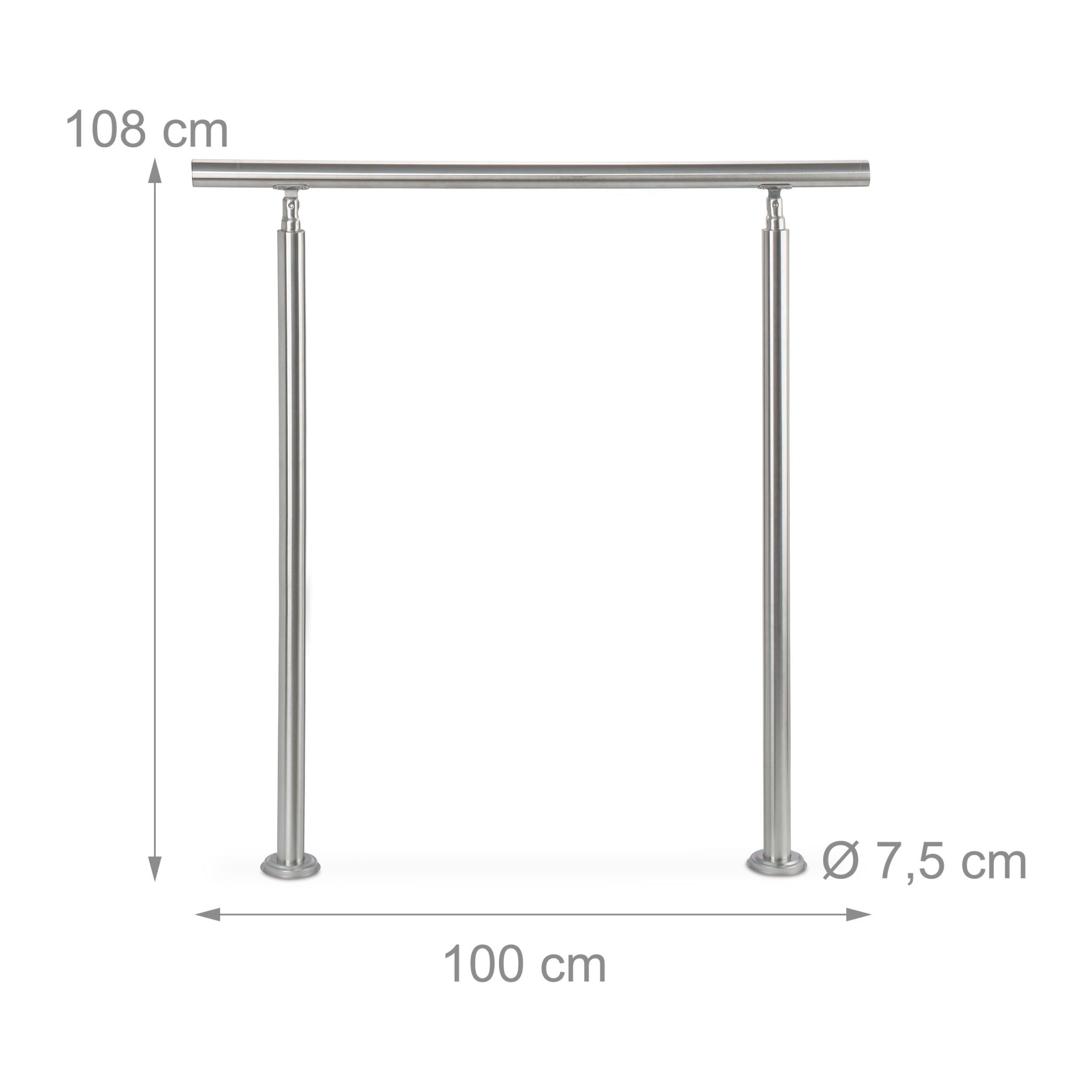Treppengeländer Edelstahl Silber von Relaxdays
