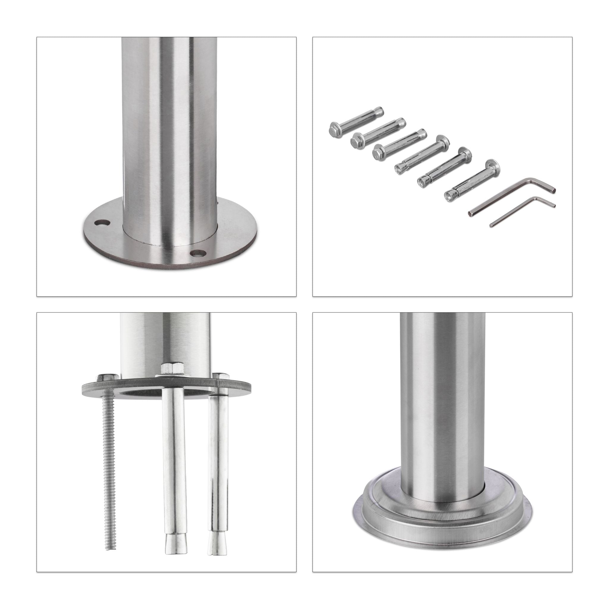 Treppengeländer Edelstahl Silber von Relaxdays