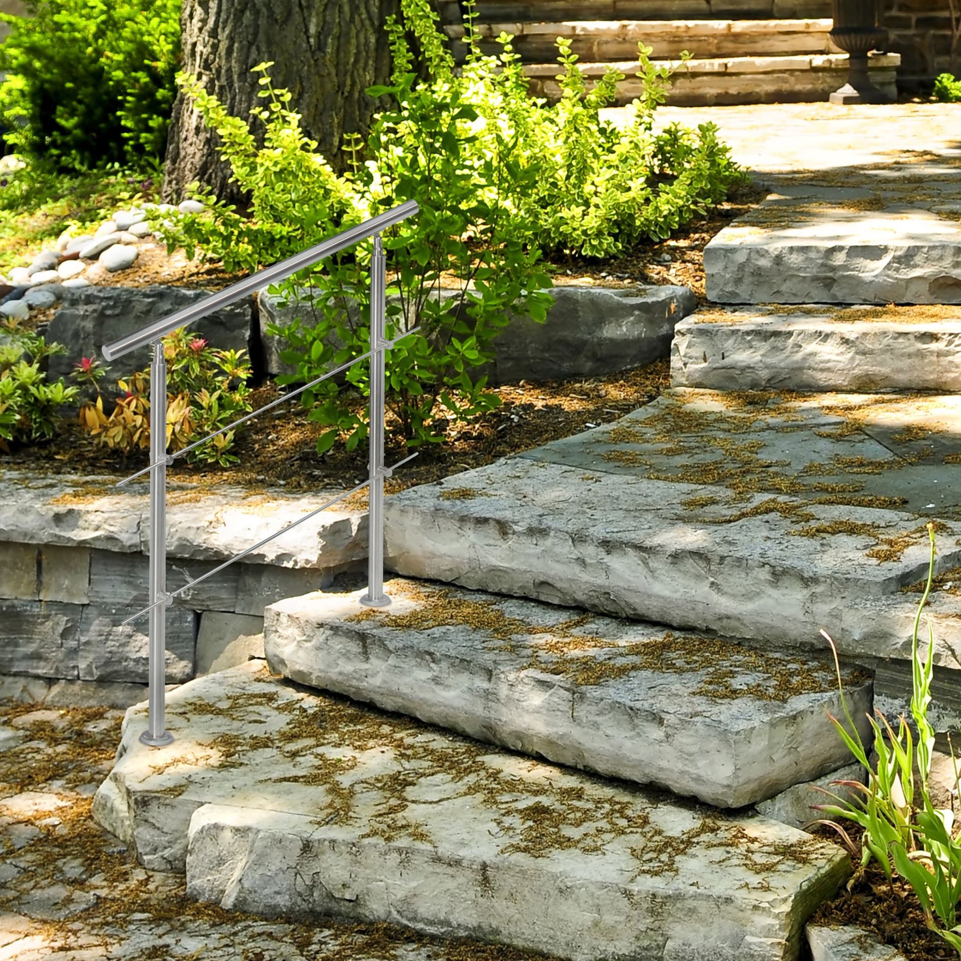 Treppengeländer Edelstahl Silber von Relaxdays