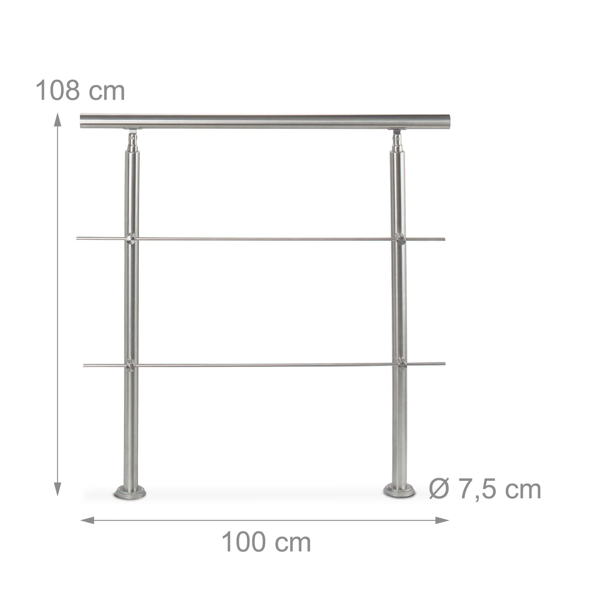 Treppengeländer Edelstahl Silber von Relaxdays