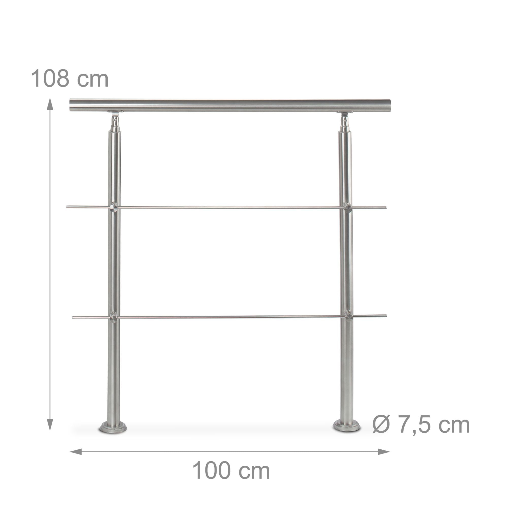Treppengeländer Edelstahl Silber von Relaxdays