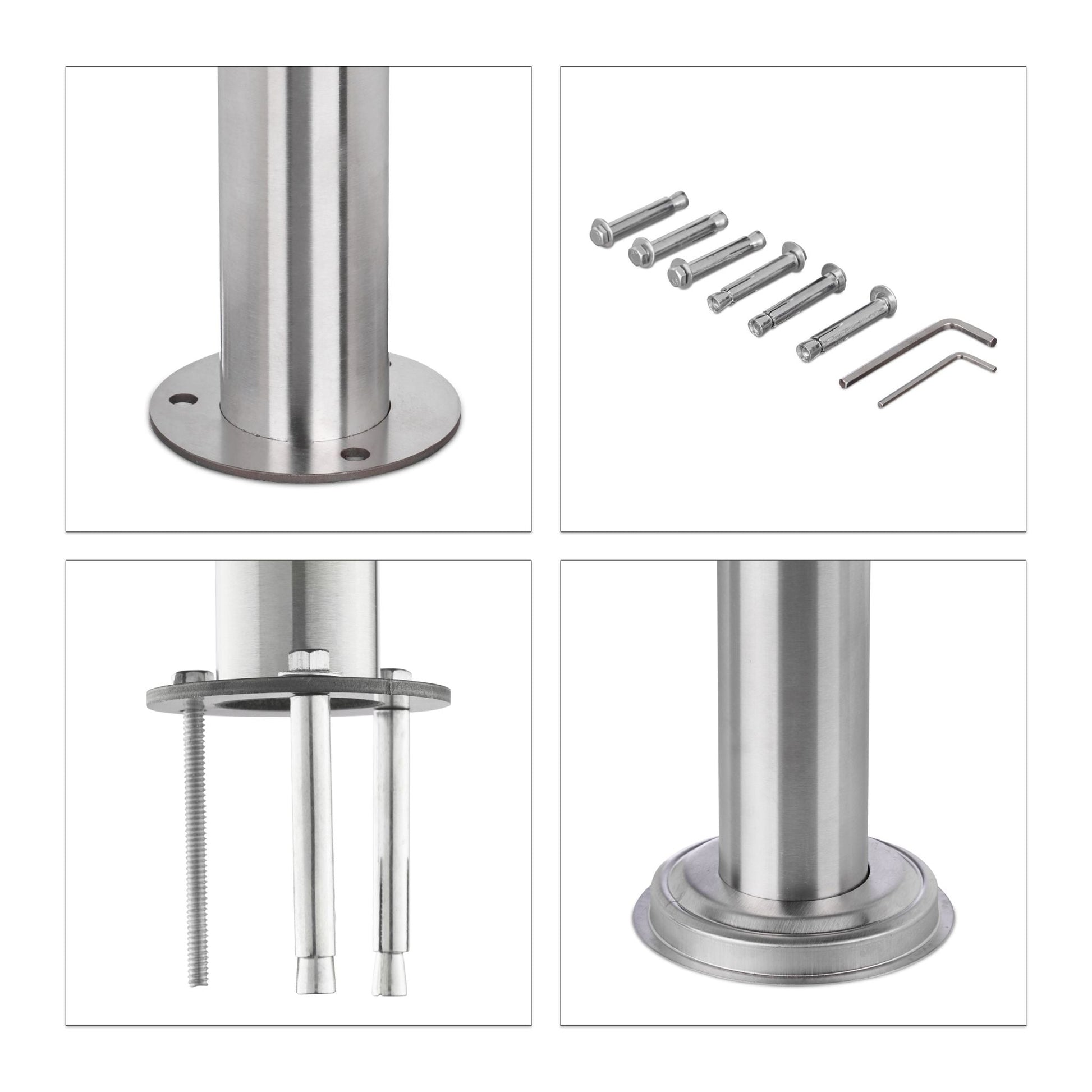 Treppengeländer Edelstahl Silber von Relaxdays