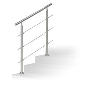 Treppengeländer Edelstahl Silber von Relaxdays
