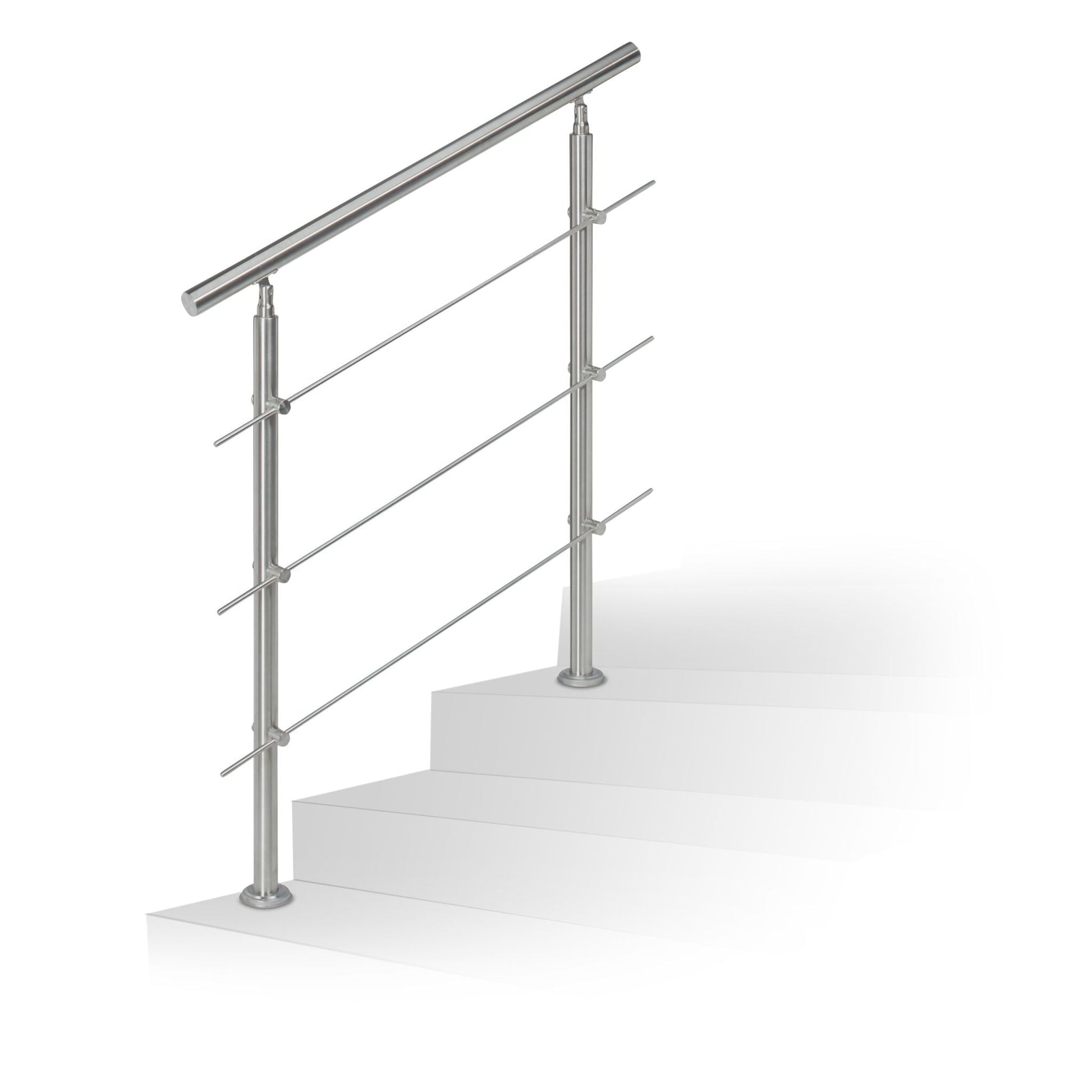 Treppengeländer Edelstahl Silber von Relaxdays