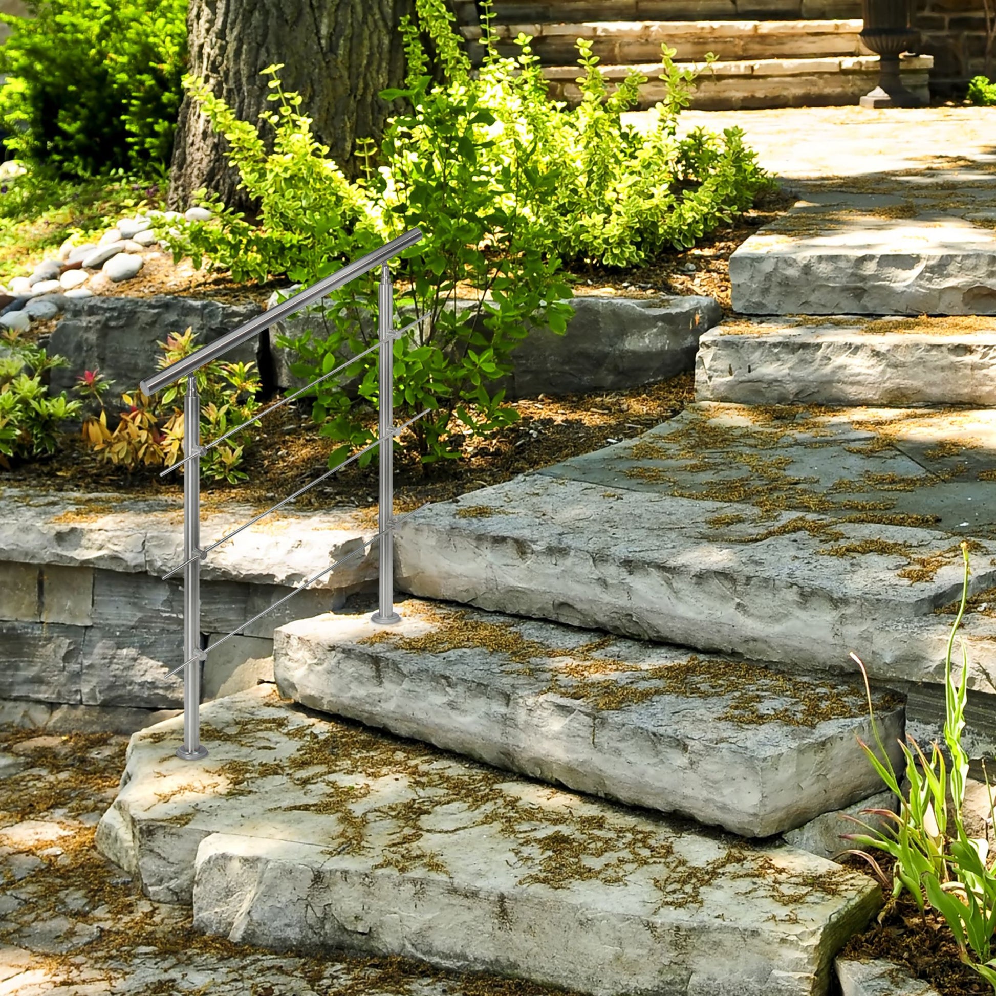 Treppengeländer Edelstahl Silber von Relaxdays