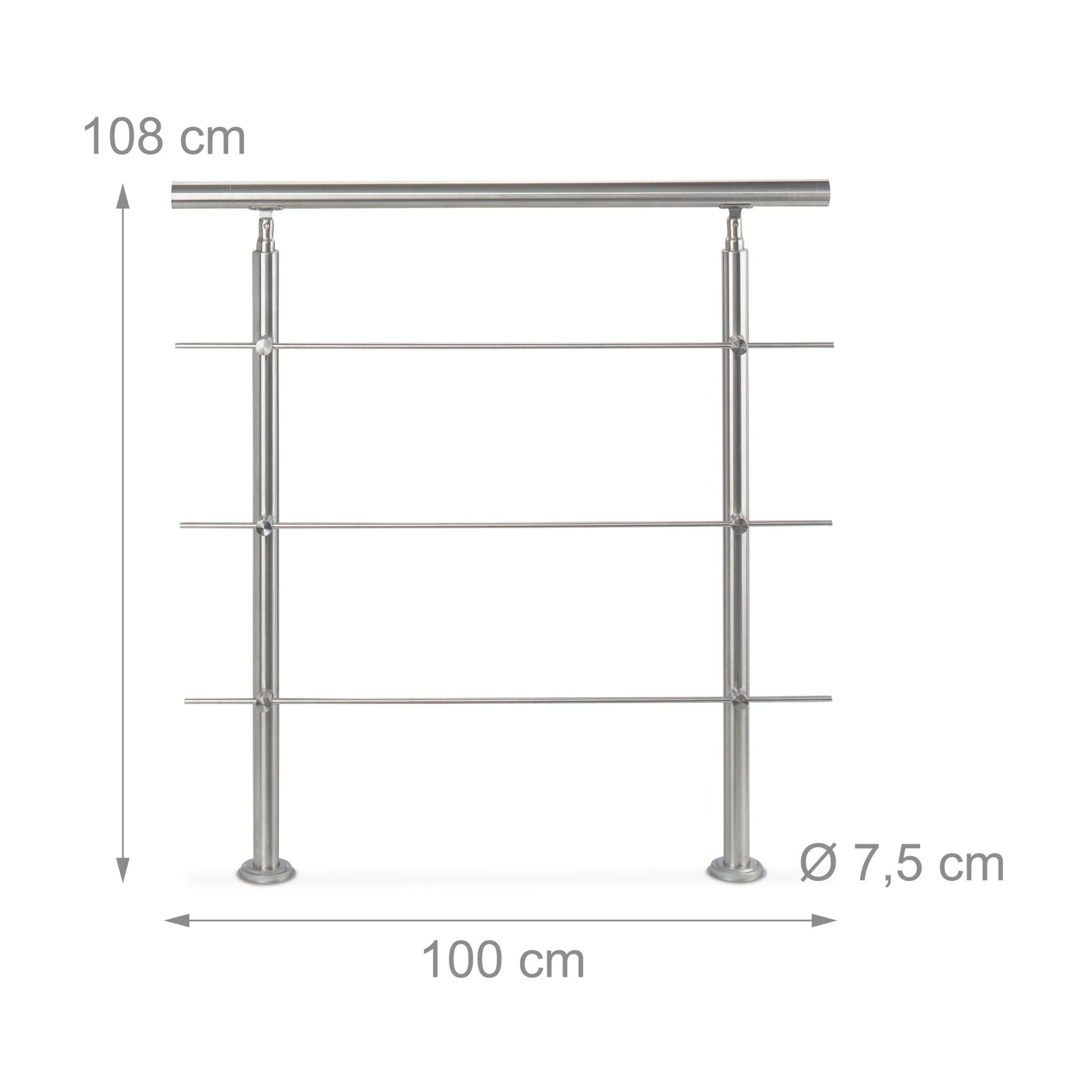Treppengeländer Edelstahl Silber von Relaxdays