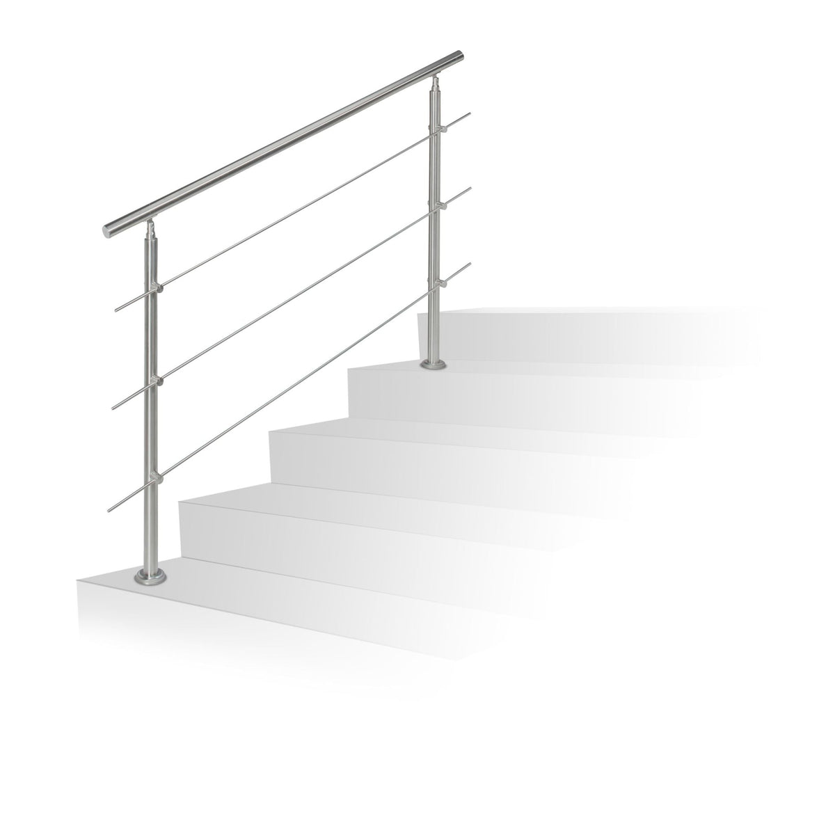 Treppengeländer Edelstahl Silber von Relaxdays