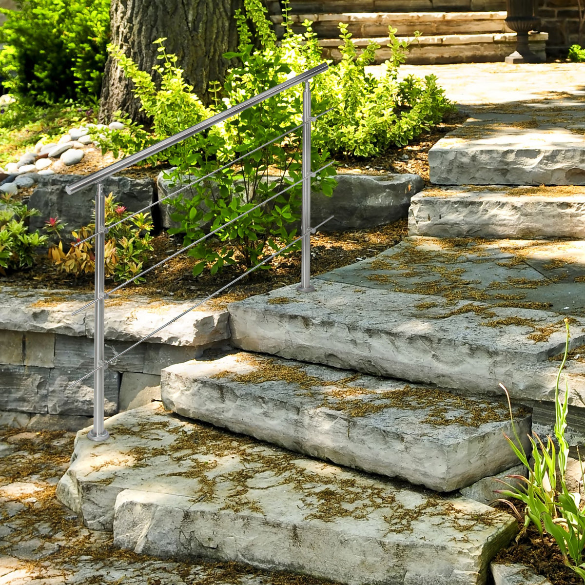 Treppengeländer Edelstahl Silber von Relaxdays