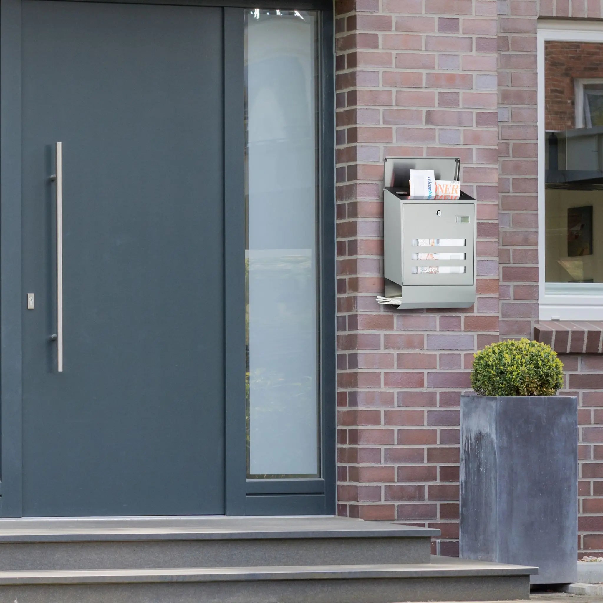 Briefkasten Edelstahl Silber von Relaxdays