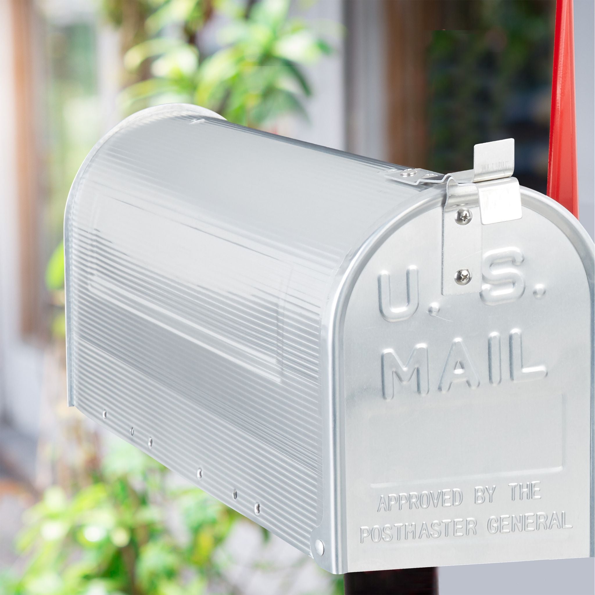 Amerikanischer Briefkasten Rot-Silber