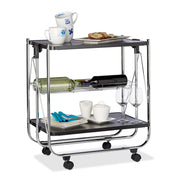 Serviertablett klappbar Schwarz-Silber