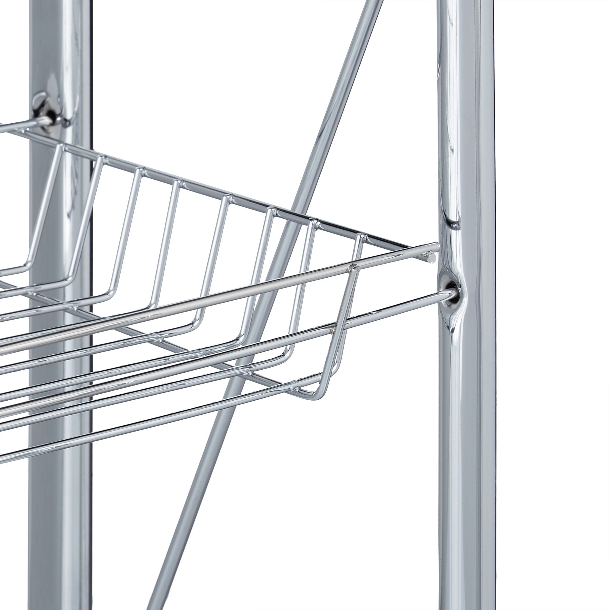 Serviertablett klappbar Schwarz-Silber