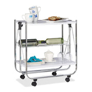Serviertablett klappbar Weiss-Silber