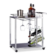 Servierwagen Glas BARON Schwarz-Silber von Relaxdays