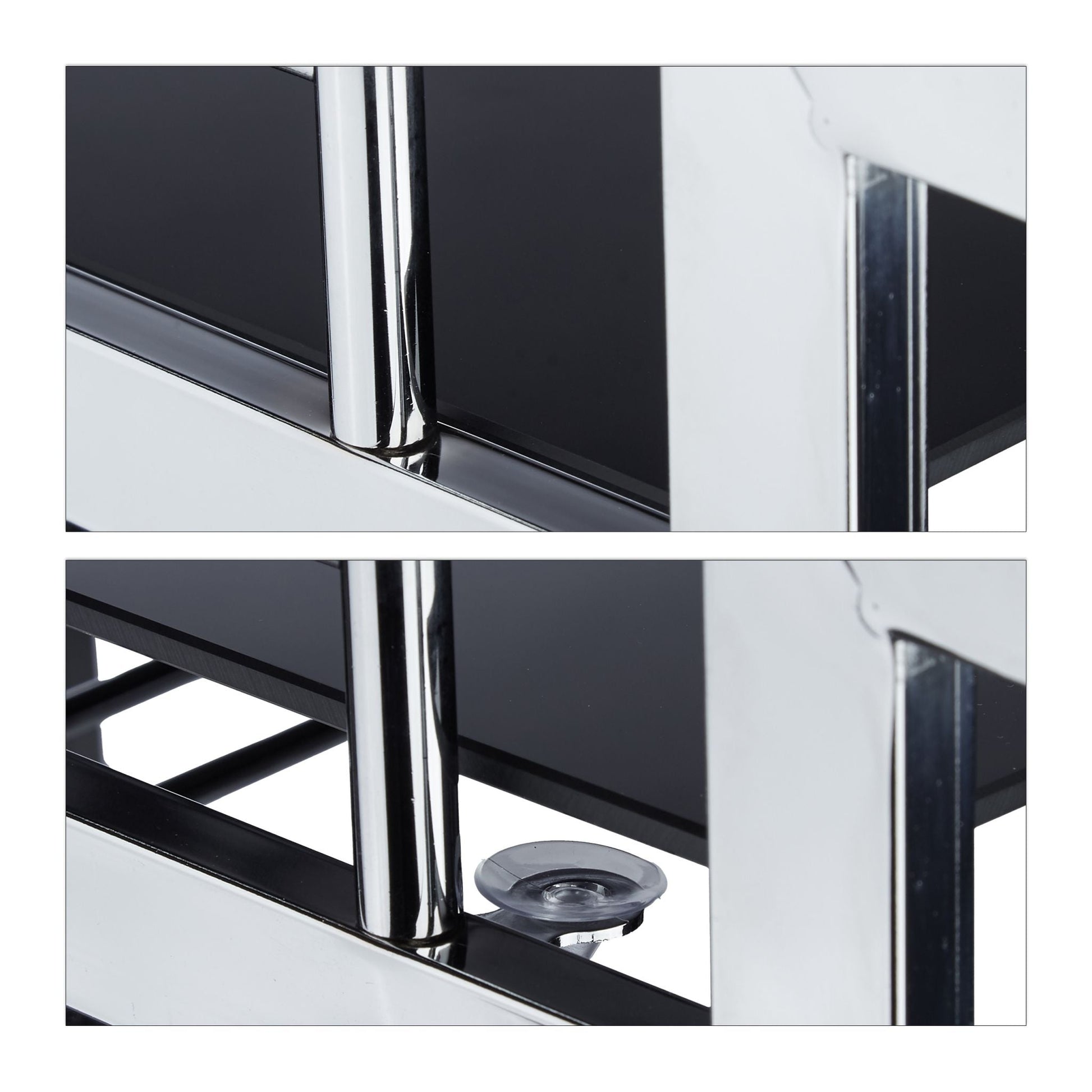 Servierwagen Glas BARON Schwarz-Silber von Relaxdays