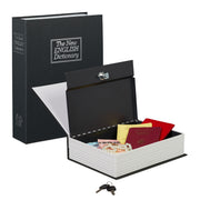 Buchtresor gross verschliessbar Weiss-Schwarz-Silber von Relaxdays