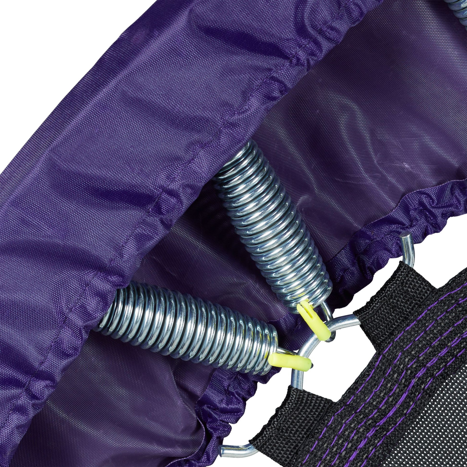 Trampolin faltbar mit Haltestange Weiss-Lila-Schwarz von Relaxdays