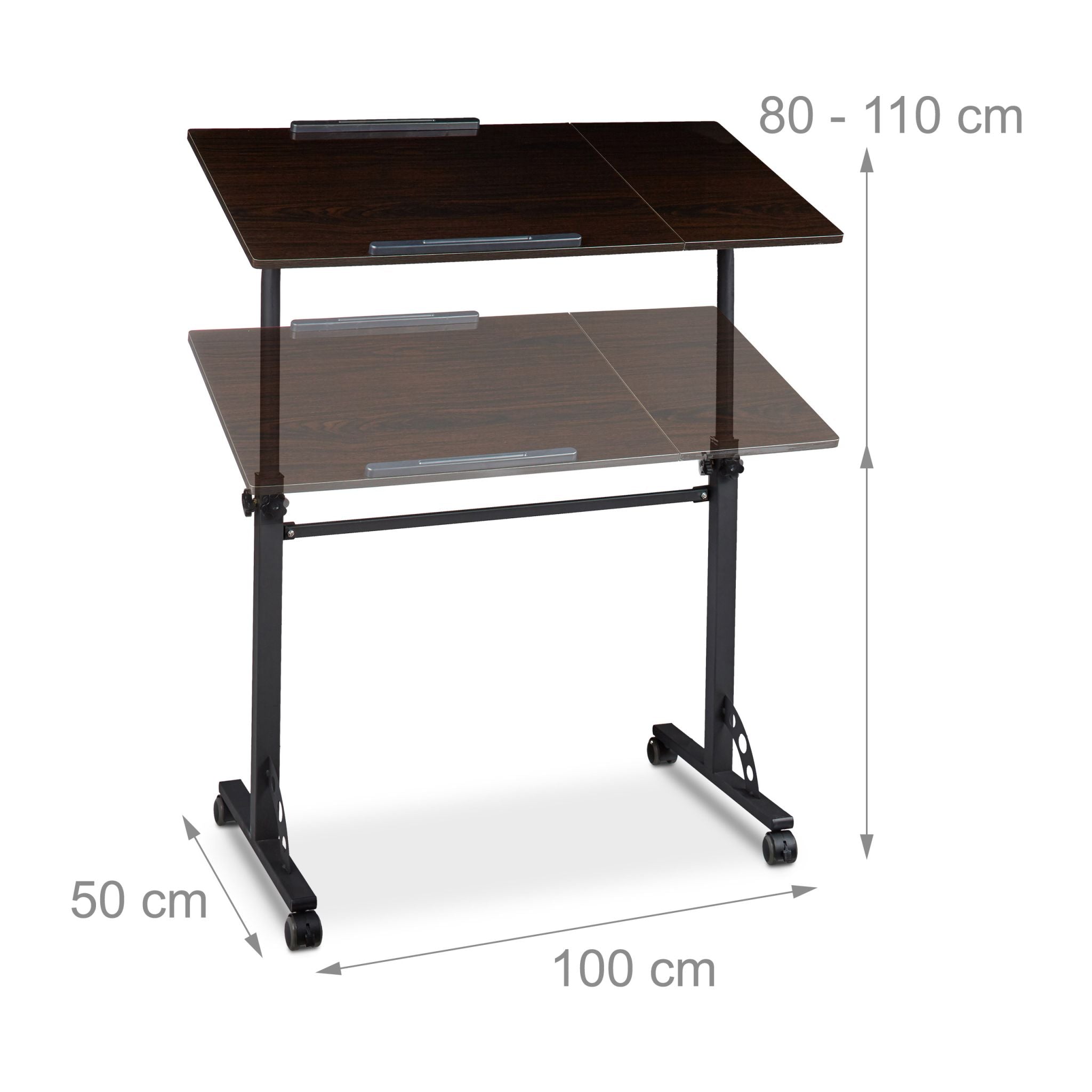 Laptoptisch gross Premium XXL Schwarz von Relaxdays