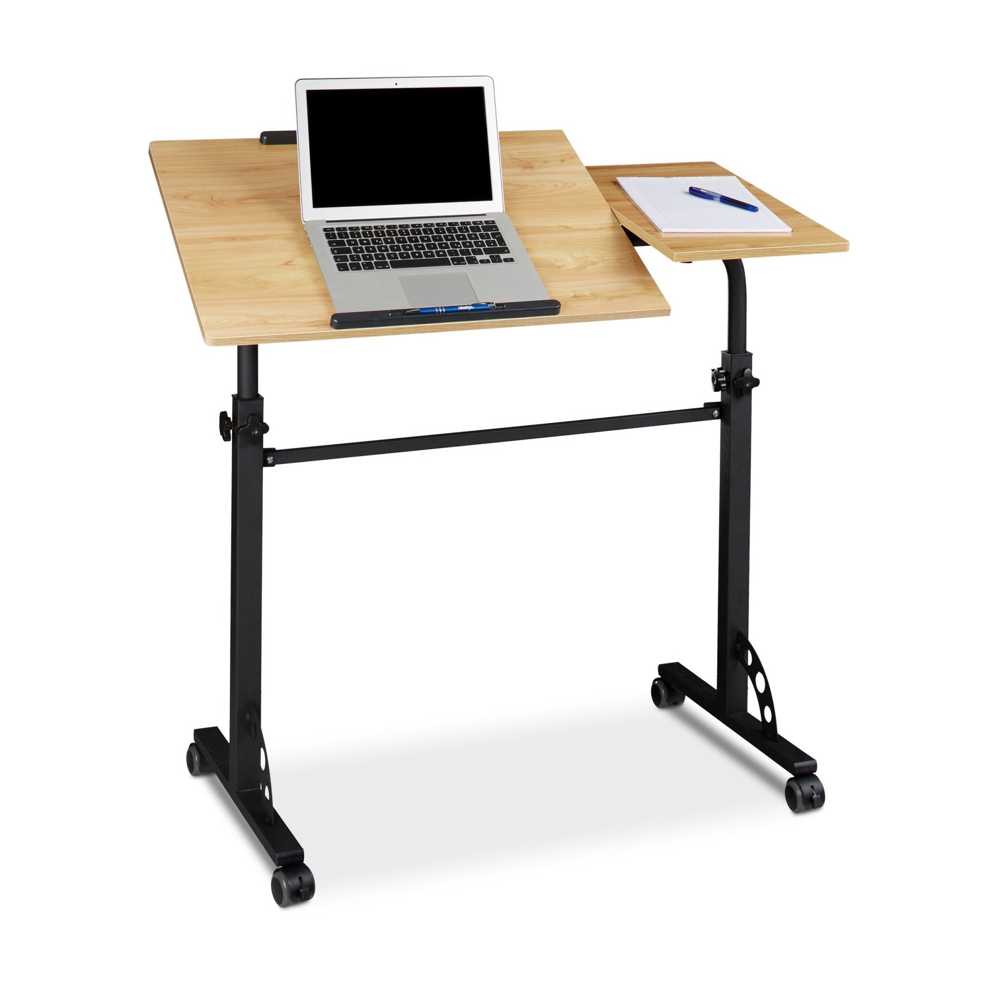 Laptoptisch gross Premium XXL Hellbraun-Schwarz von Relaxdays