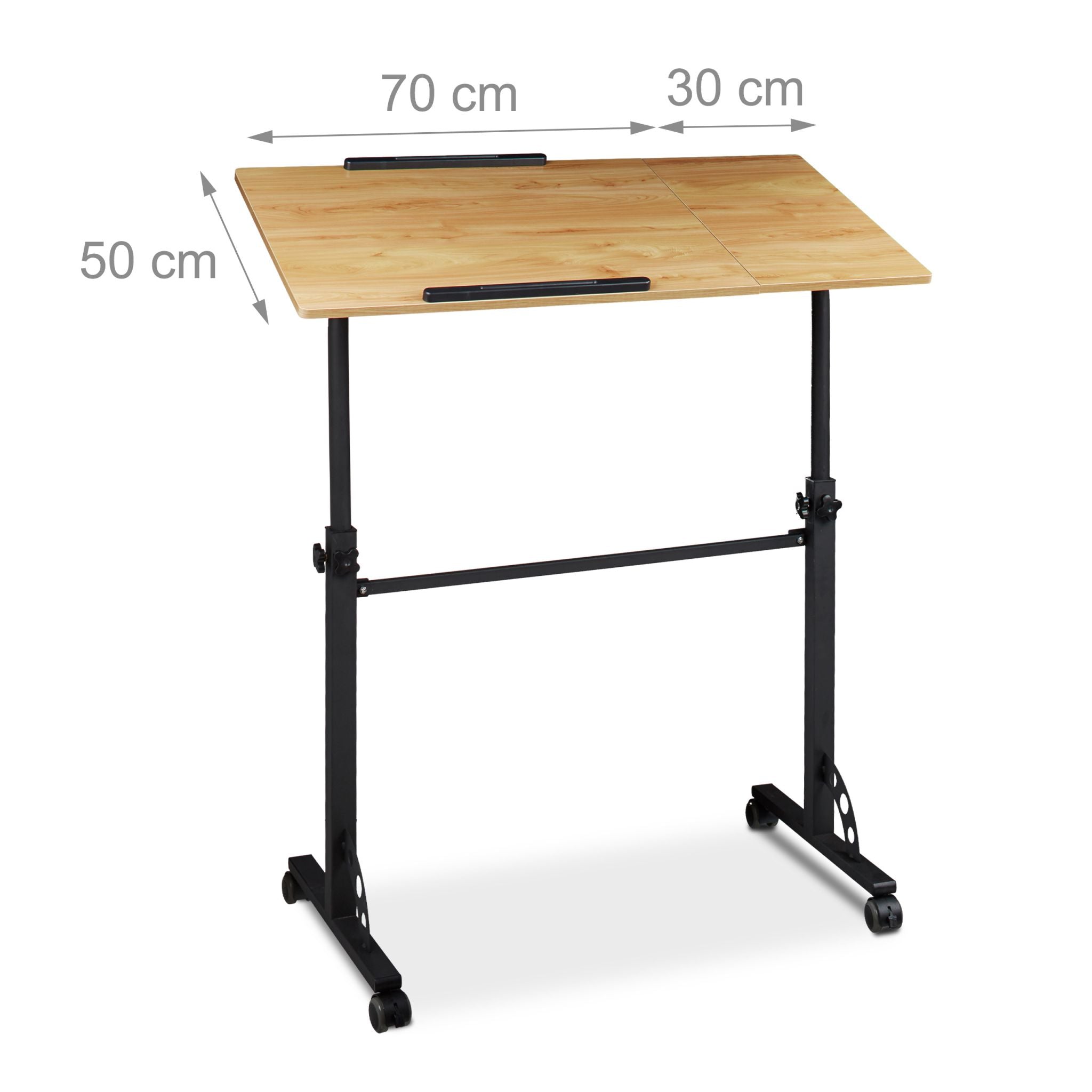 Laptoptisch gross Premium XXL Hellbraun-Schwarz von Relaxdays