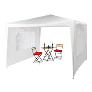 Pavillon 3x3 m mit 2 Seitenteilen Weiss-Transparent von Relaxdays